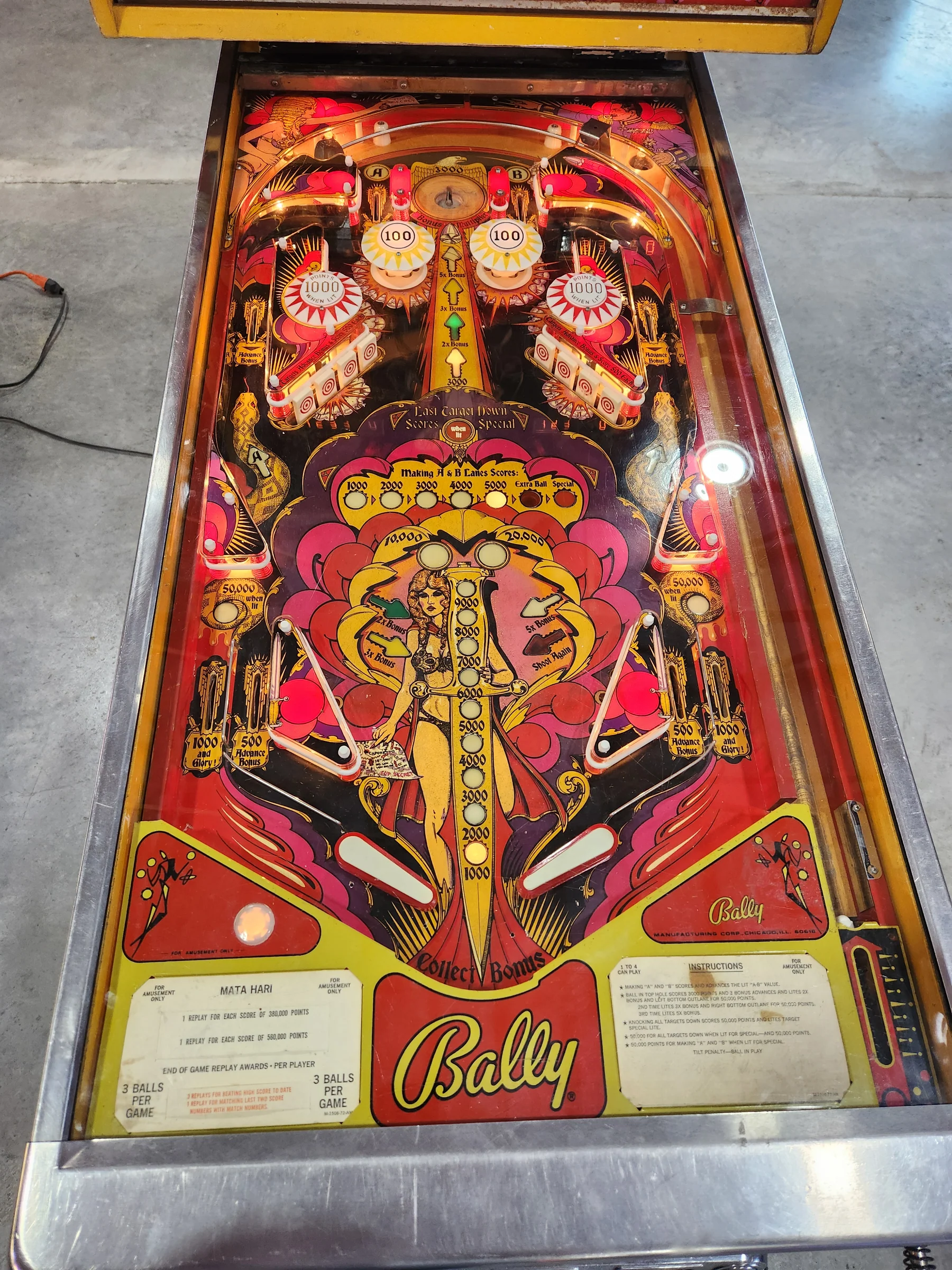 Mata Hari-1978 Bally Pinball Machine - Image 11