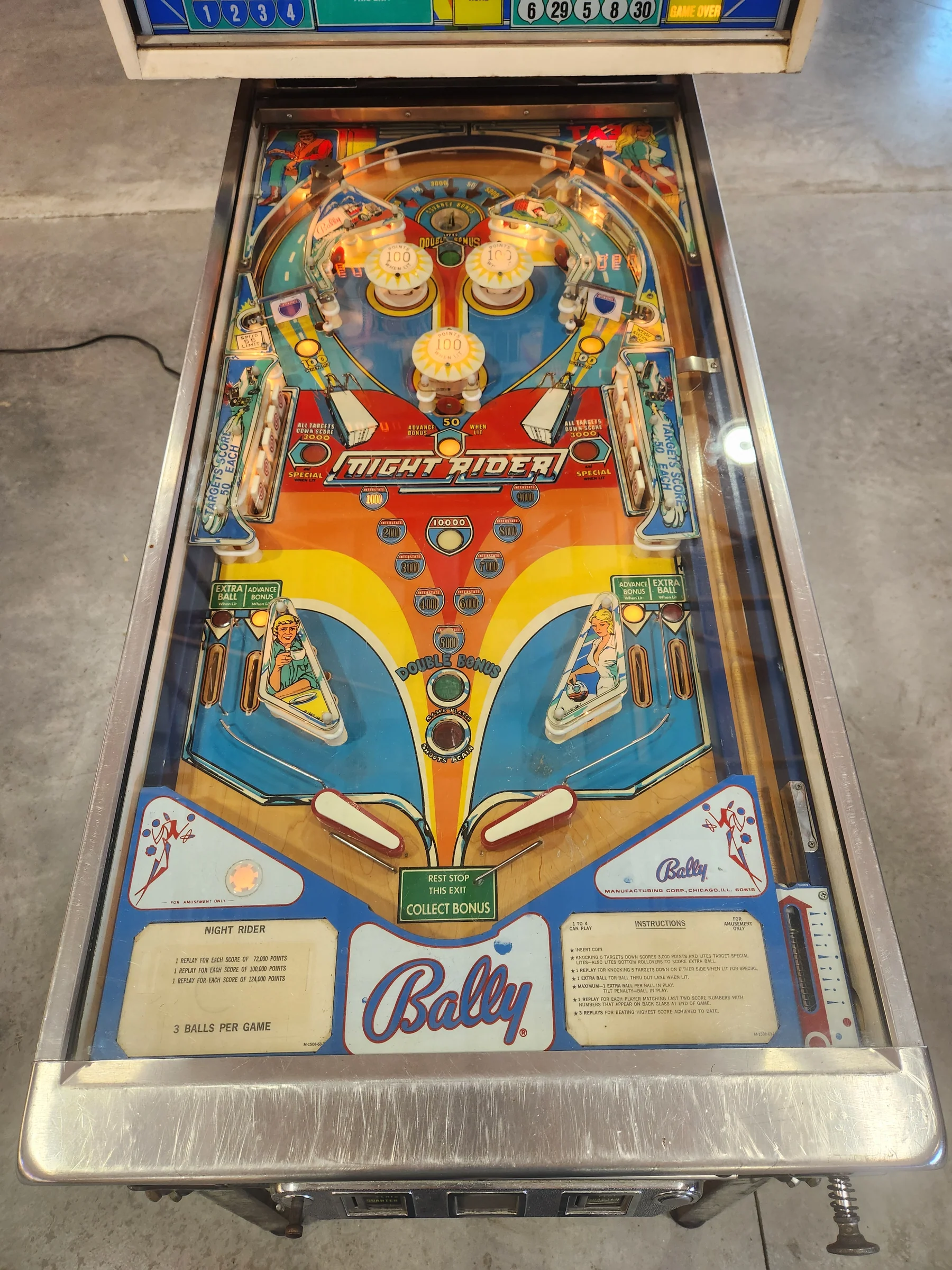 NIGHT RIDER-1977 Bally Pinball Machine - Image 10