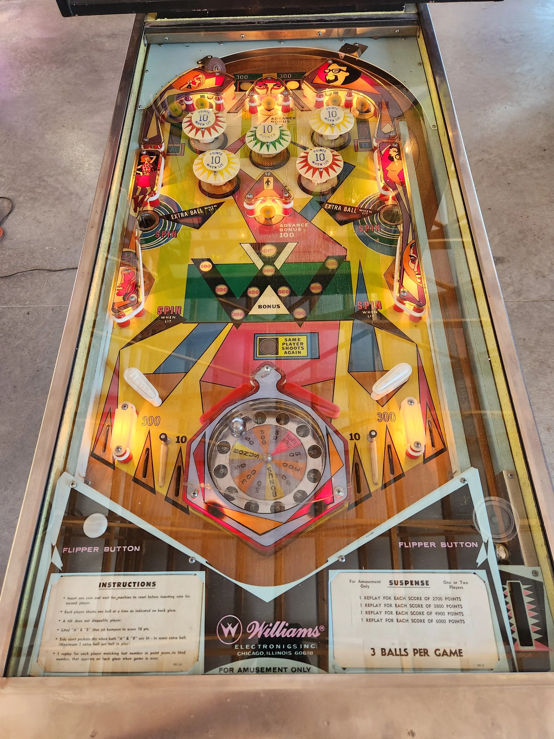 SUSPENSE-1969 Williams Pinball Machine - Image 10