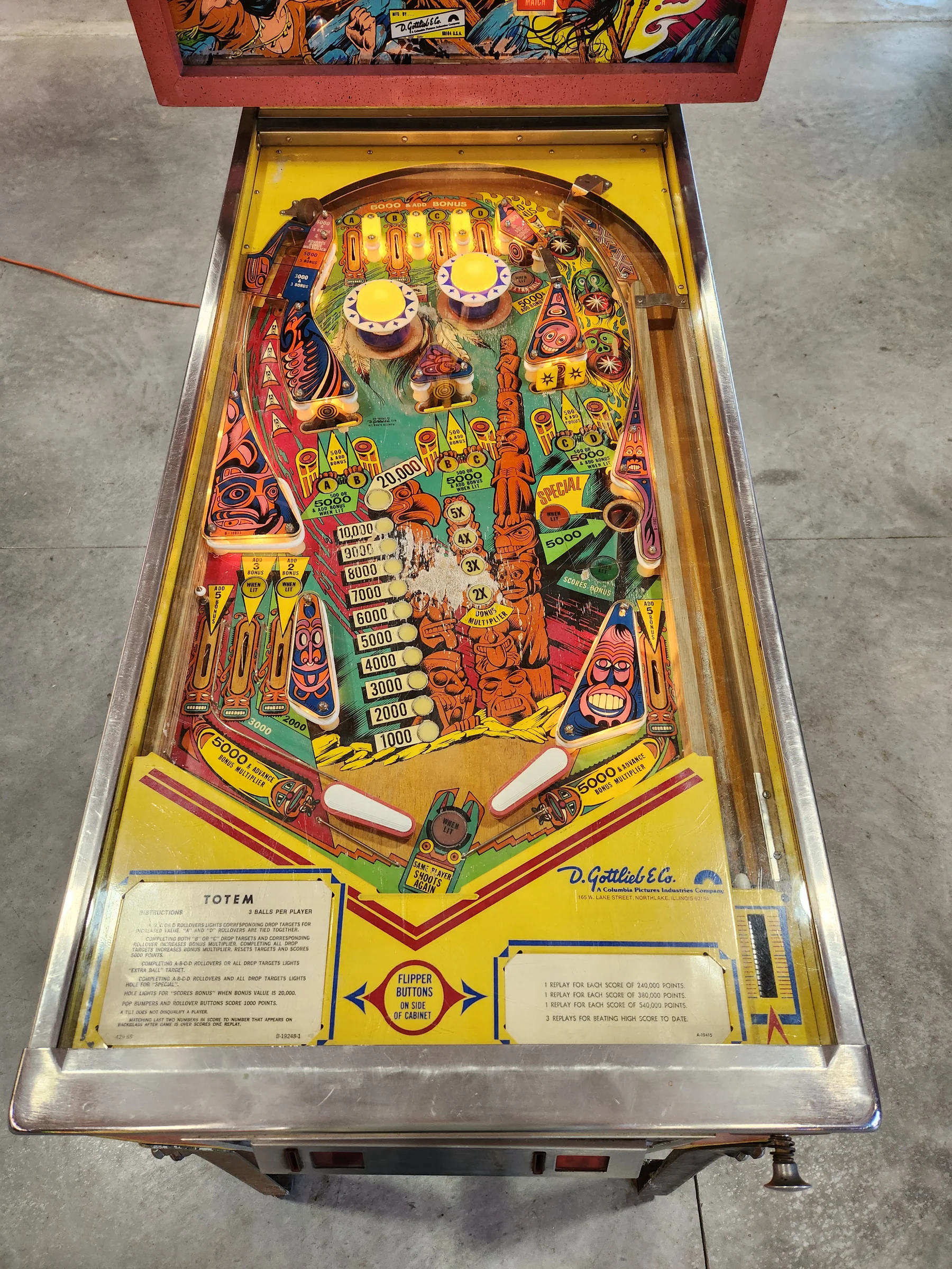 TOTEM-1979 Gottleb Pinball Machine - Image 10